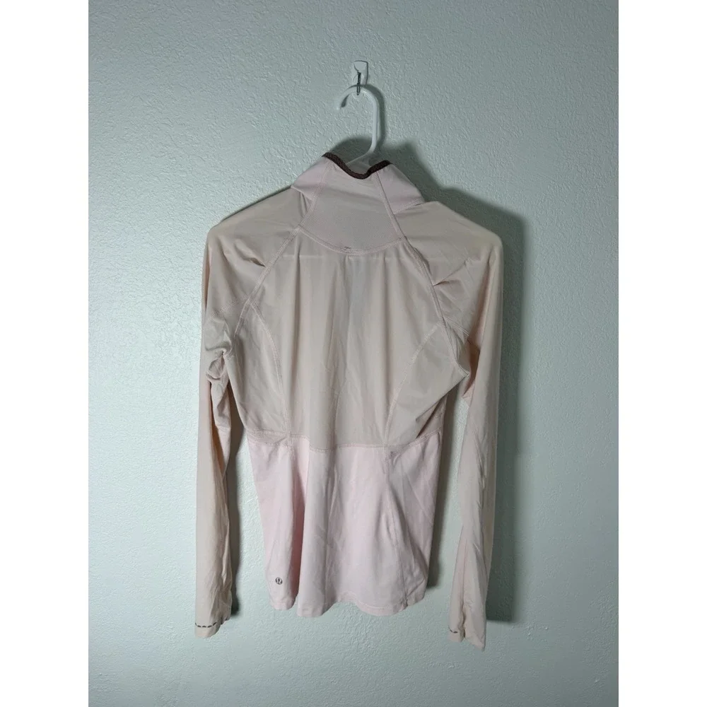 Lululemon Run Turn Around 1/2 Zip Long Sleeve Pink Women's Size 6 Medium